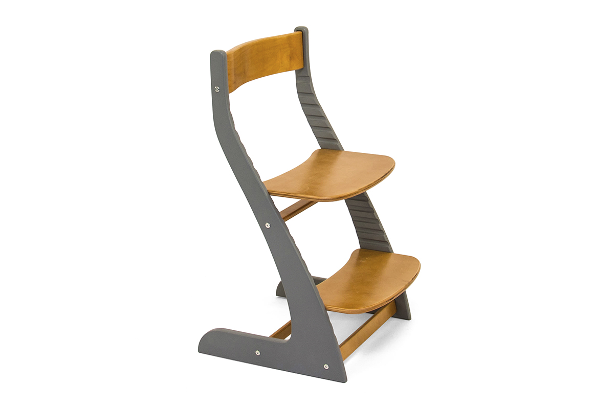 Детский растущий регулируемый стул "Усура" графит, дерево БЕЛЬМАРКО  326886 Желтый;серый Santreyd  - Вид №1