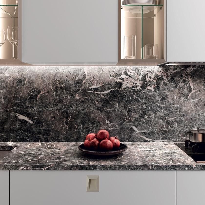 Febal Casa Линейная лакированная кухня с ручками sun-id-1516152 - Вид №5