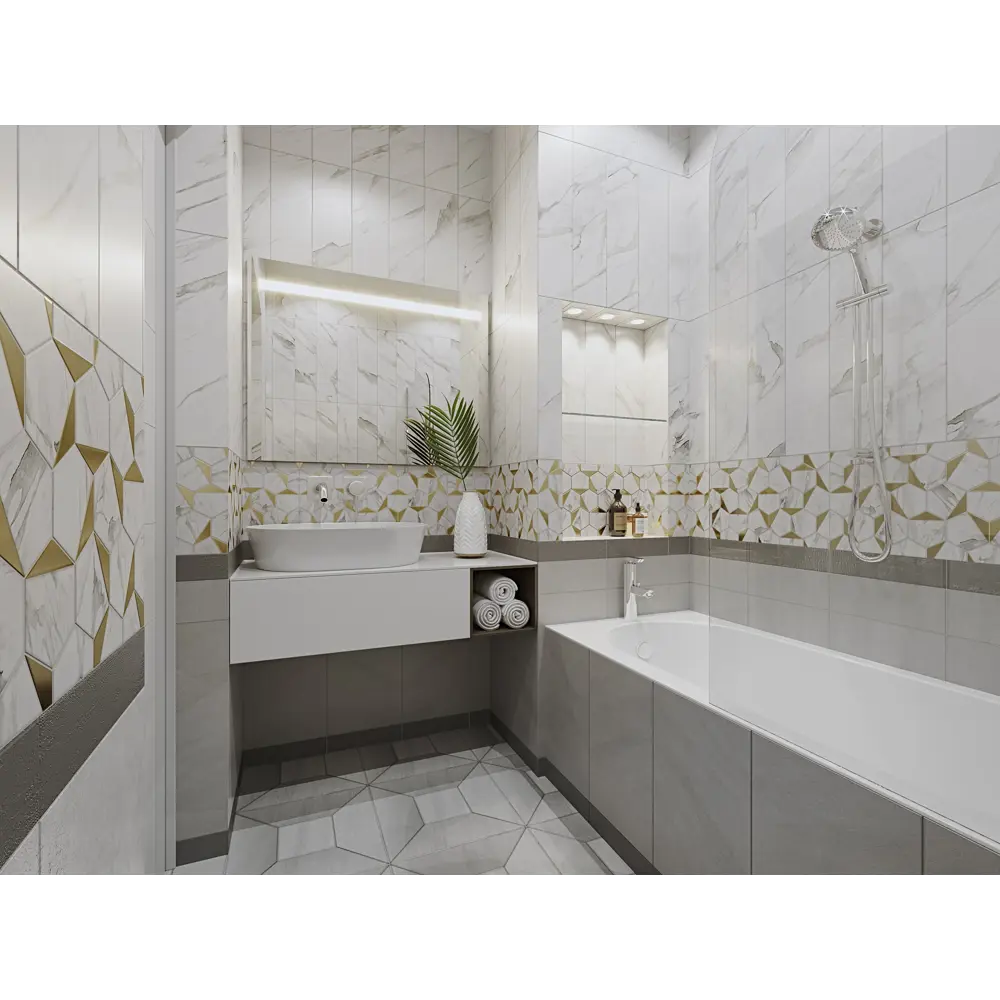 Плитка настенная Stone 30х60 см 1.62 м² цвет светло-серый BELANI STLM-2102867 - Вид №4