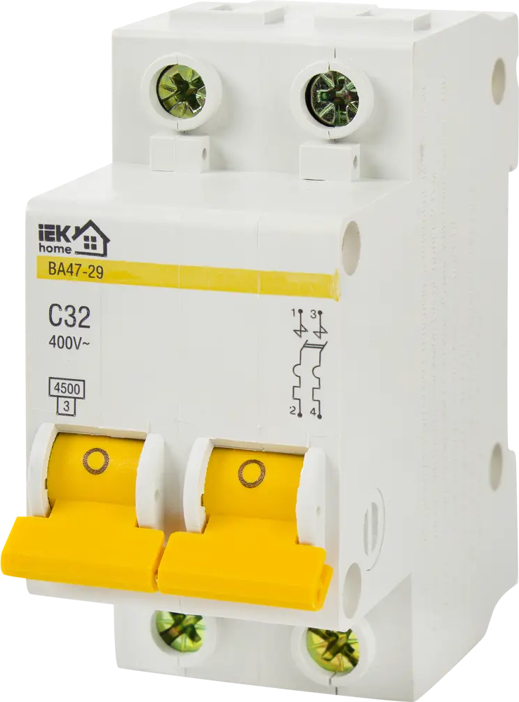 Автоматический выключатель IEK Home ВА47-29 2P 32А для защиты электросетей 18072387