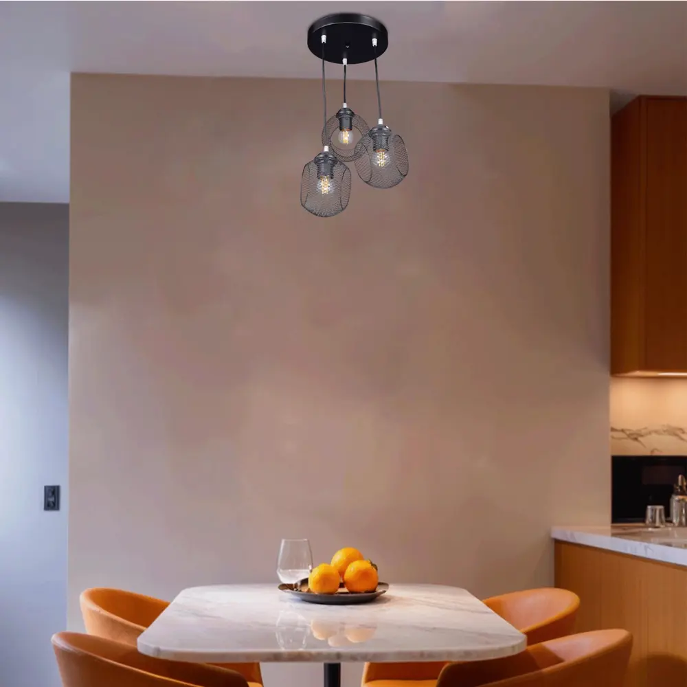 Светильник подвесной Эйр РС21386 3 лампы 10 м² цвет черный РОССВЕТ STLM-2107330 - Вид №9