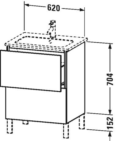LC662505252 Тумбочка напольная L-Cube #LC6625 620 x 481 мм Европейский дуб, декор Duravit - Вид №1