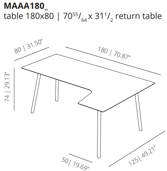 Viccarbe Прямоугольный стол в мдф Maarten sun-id-1453986 - Вид №5
