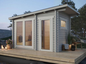 Деревянная сауна на открытом воздухе