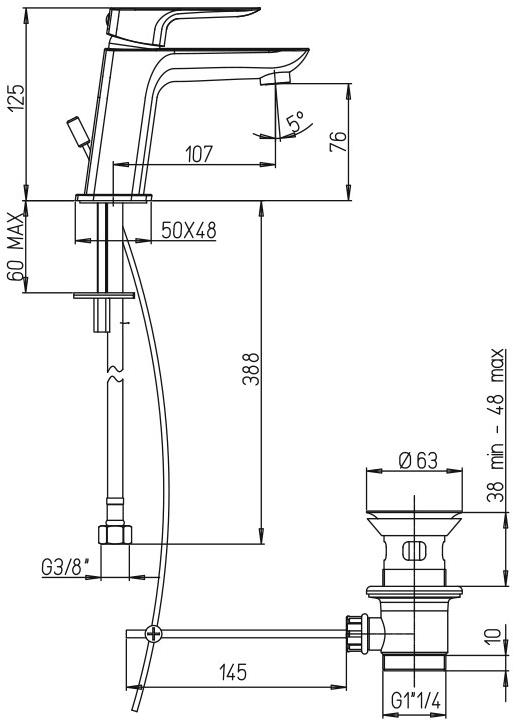 Paini Nove 09YO211TC смеситель для раковины  - Вид №1