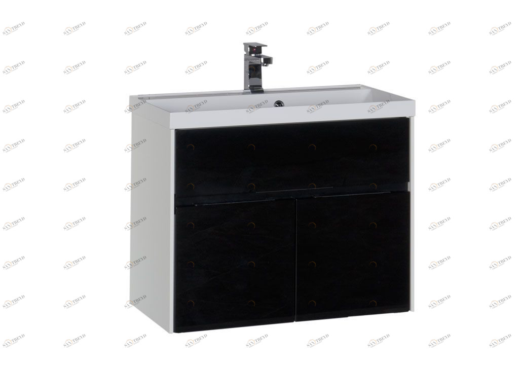 Тумба с раковиной Aquanet Латина 80 черный 0017992900179395