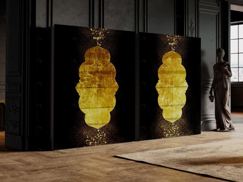 Unica by Tecnotelai Комод из дерева и стекла с распашными дверцами Harem sun-id-1382915