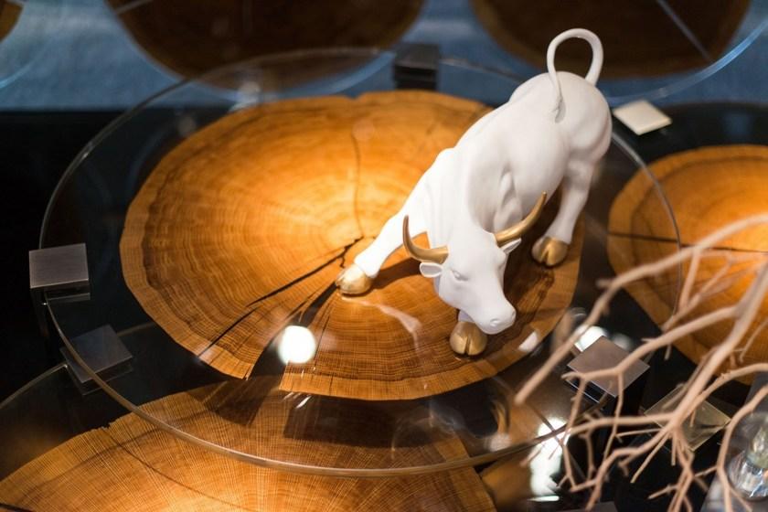 VGnewtrend Круглый журнальный столик из дерева и стекла Foresta sun-id-1345144 - Вид №4