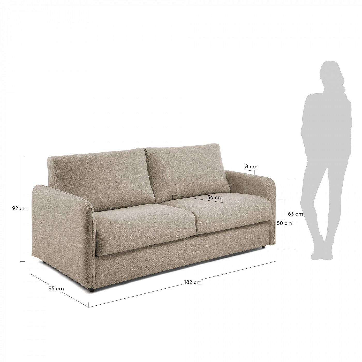 054388 Диван-кровать Komoon 140 бежевый La Forma Kymoon  - Вид №4