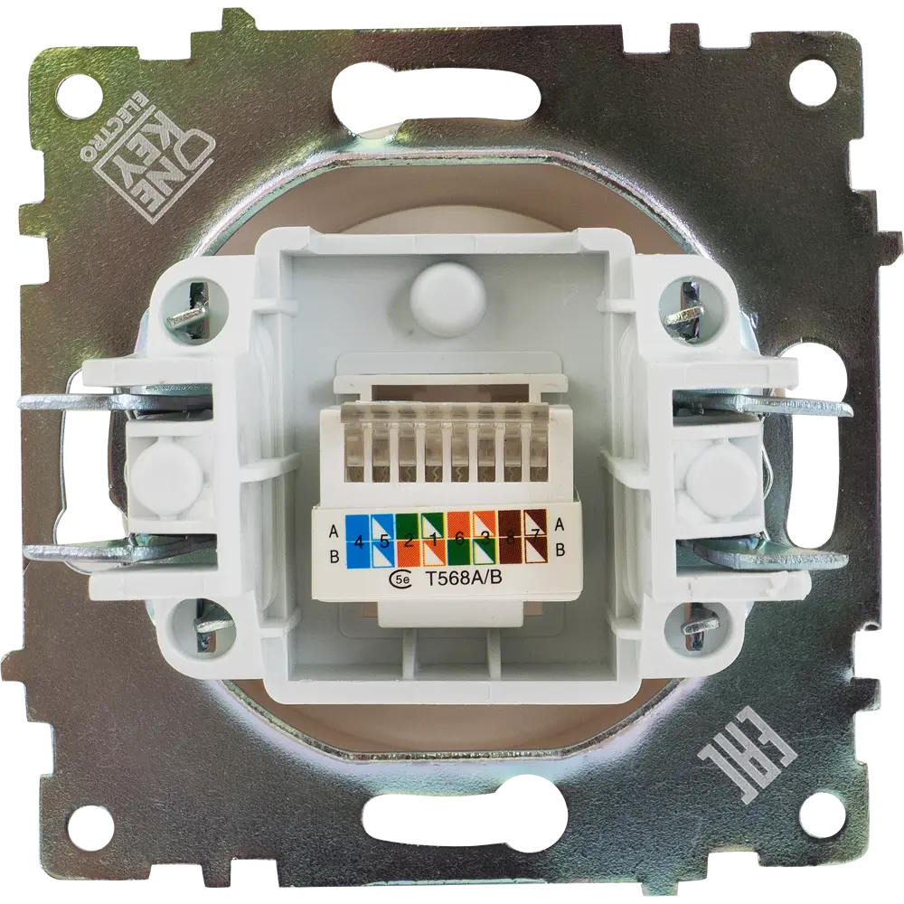 Розетка компьютерная встраиваемая Onekey Florence RJ45 UTP cat 5 цвет бежевый ONEKEYELECTRO STLM-2178922 - Вид №2