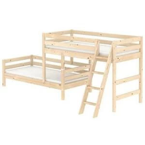 Кровать Flexa Classic двуспальная модульная с наклонной лестницей, лакированная, 190 см