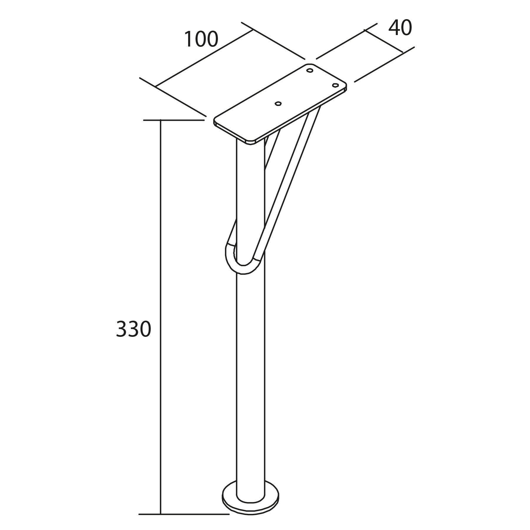 84125 SALGAR Комплект из 2 ножек DEVA WHITE Высота 330 мм - Вид №1