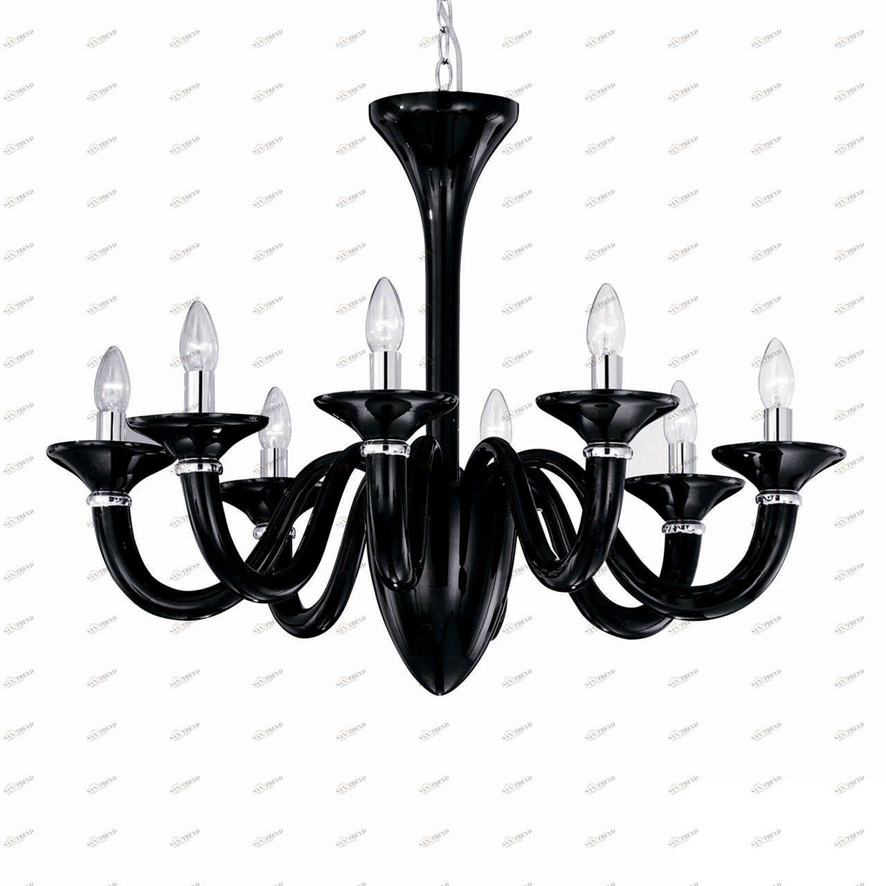 Люстра дизайнерская Old черная White Lady SP8 IDEAL LUX ДИЗАЙНЕРСКИЕ, WHITE LADY NERO 057455 Черный 