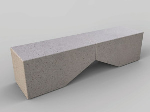 Реконструированная каменная модульная скамья со спинкой