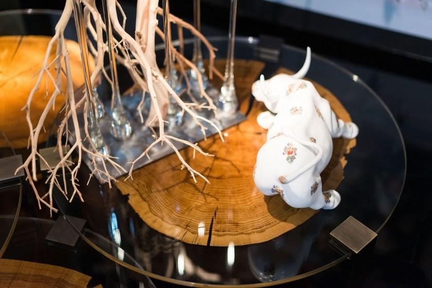 VGnewtrend Овальный журнальный столик из дерева и стекла Foresta sun-id-1387289 - Вид №2