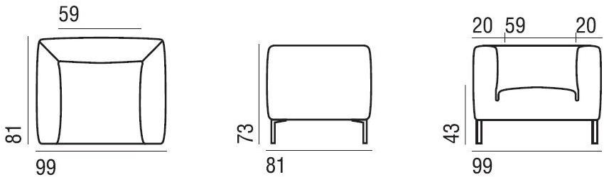 Verzelloni Кресло из ткани со съемным чехлом с подлокотниками Fold sun-id-1468625 - Вид №4