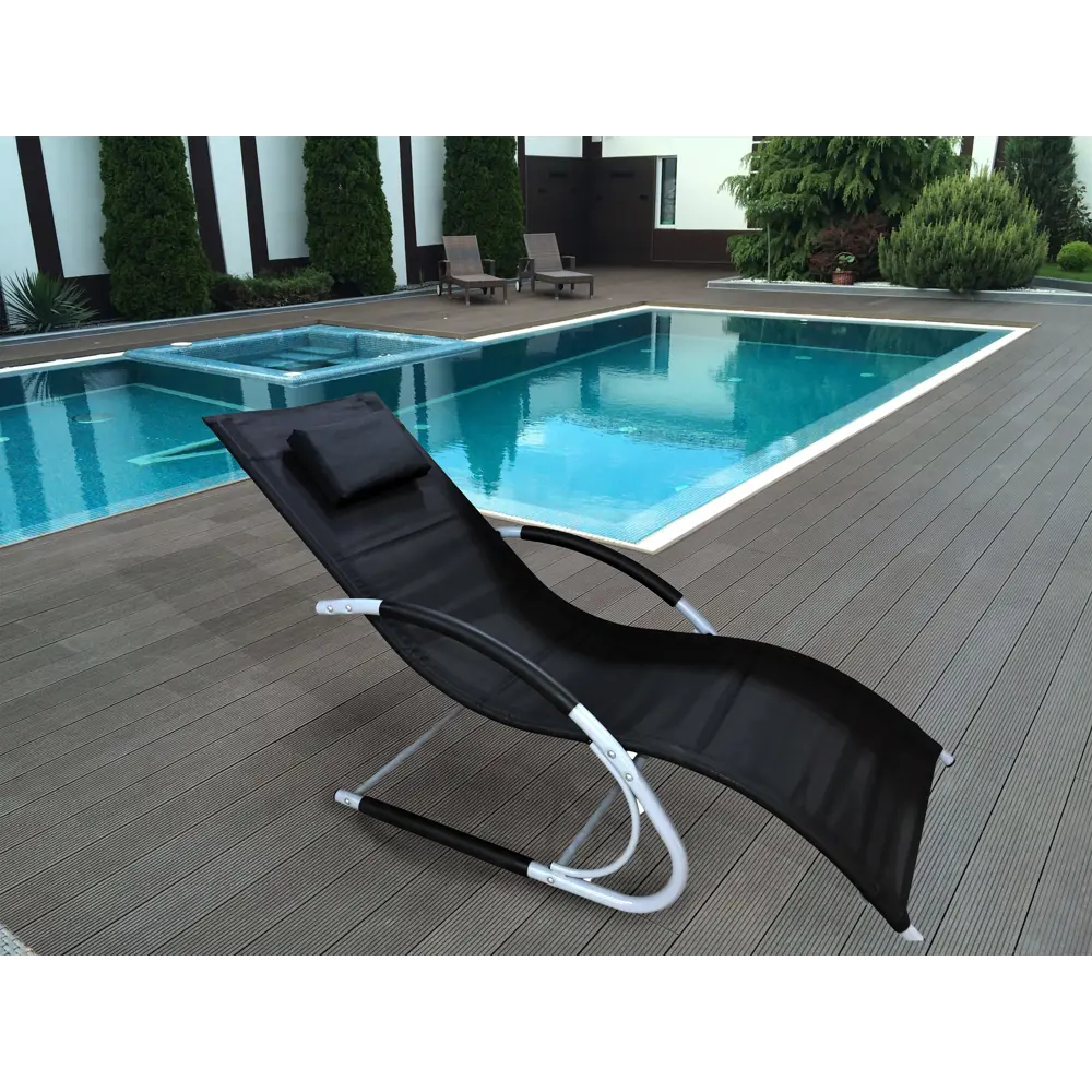 Шезлонг-качалка сталь/текстиль черный GREENGARD STLM-2105341 - Вид №4