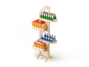 Деревянная напольная стойка дисплея