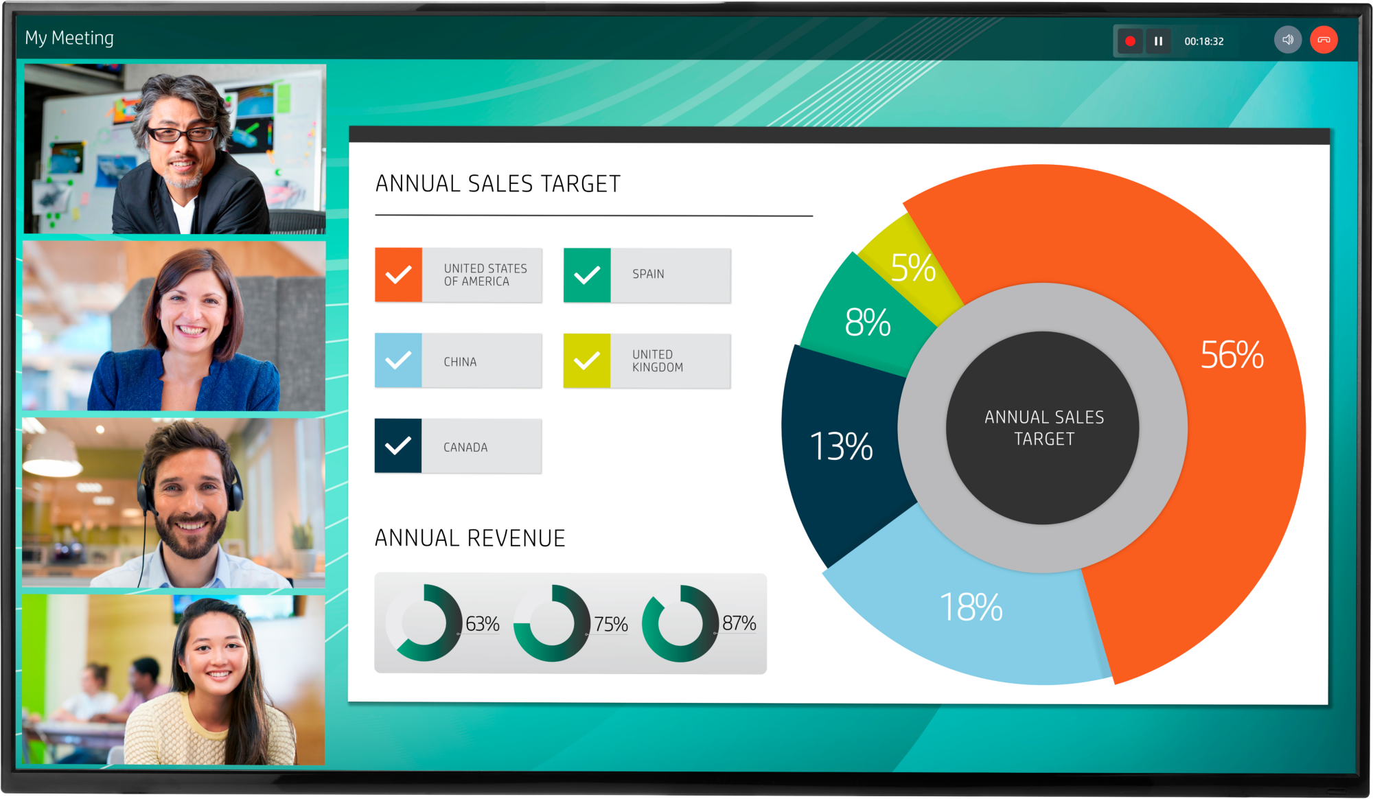 2YD85AA#ABB ld5512 uhd 4k 55 monitor 3840x2160 16:9 ips 350 cd/m2 1000:1 8ms 178°/178° hdmi displayport energy star epeat black&silver HP Santreyd 
