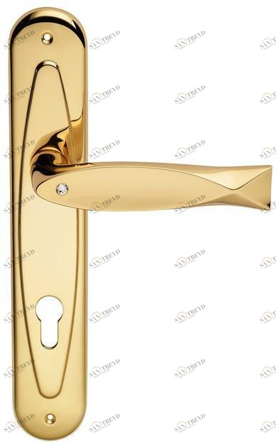 LINEA CALI' Ручка из хромированной латуни с кристаллами Swarovski® на пластине Fish crystal sun-id-1501789