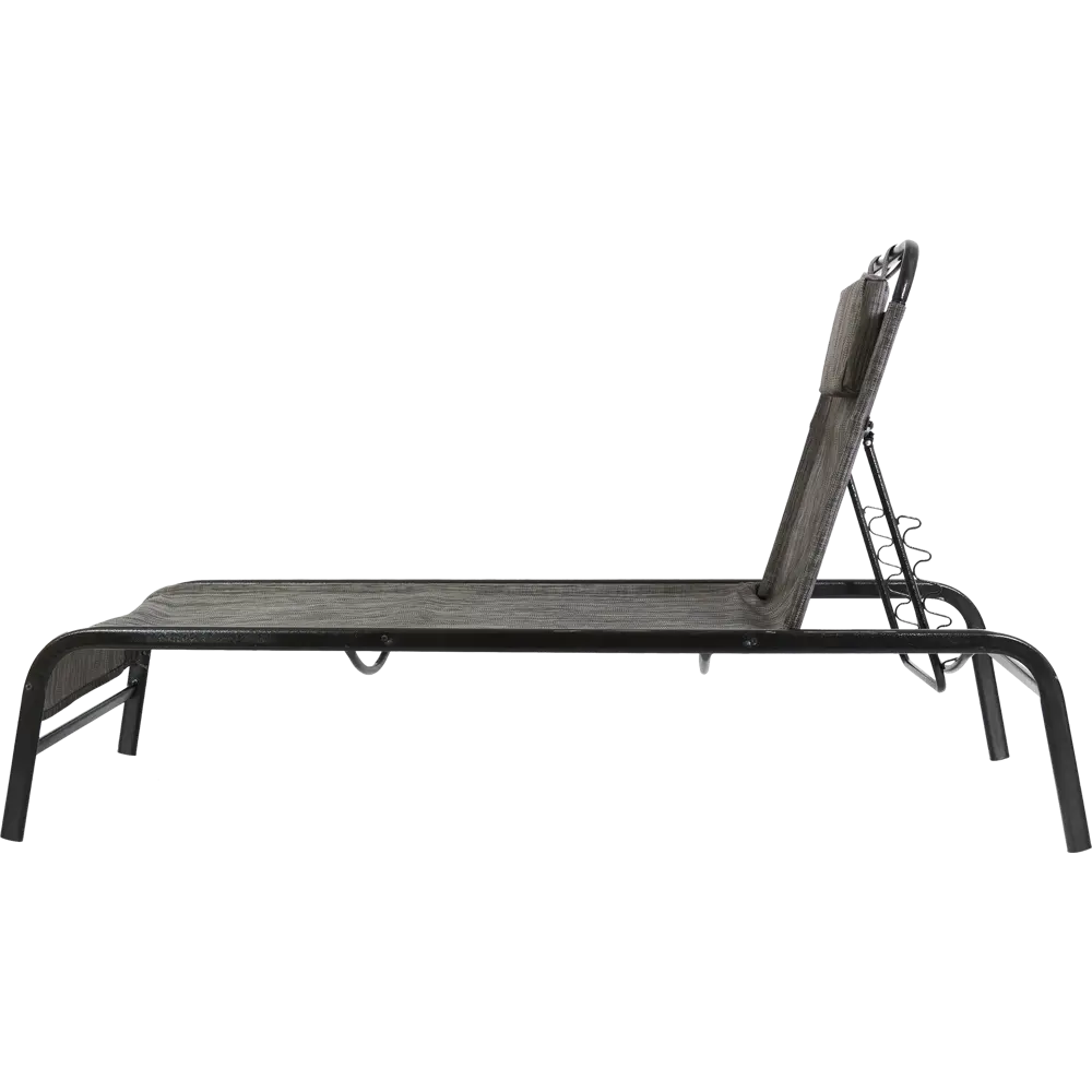 Лежак-шезлонг GreenGard Гоа 200х65х38 см сталь черный/серый STLM-2002234 - Вид №4