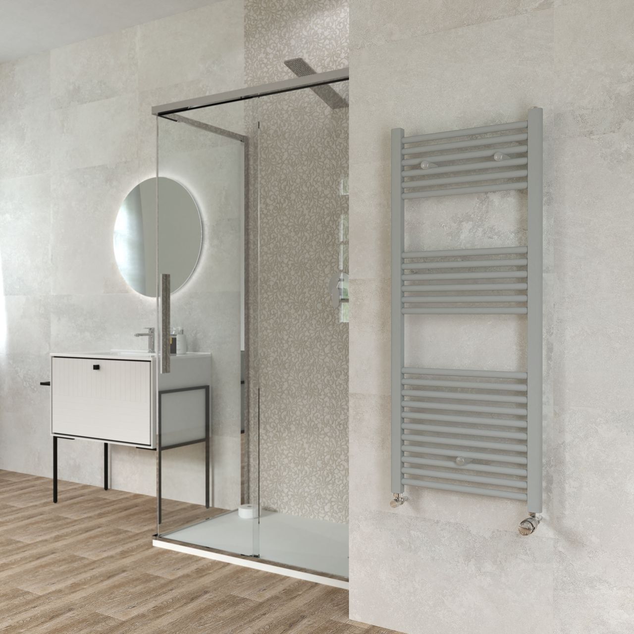 Настенный стальной полотенцесушитель с горячей водой Ercos Опера ARCH-00101025 - Вид №1