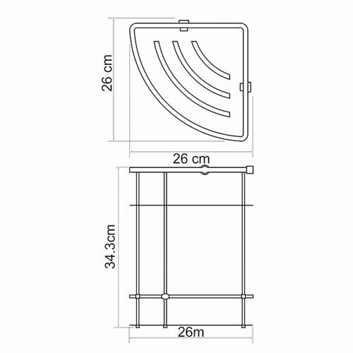 K-522 Полка металлическая двойная WasserKRAFT  - Вид №3