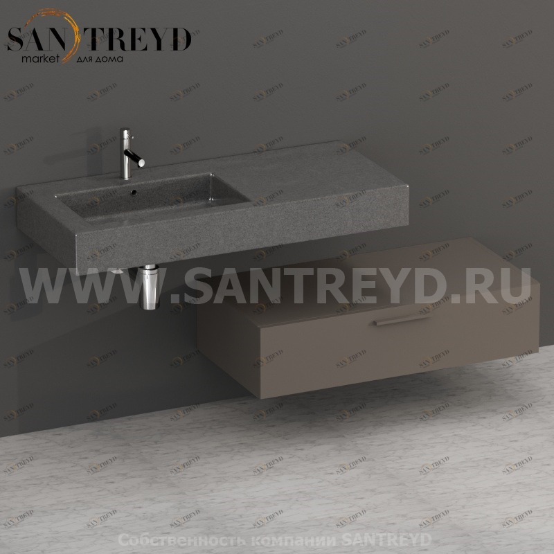 S10024CF2 Тумба с 1 ящиком 100 см коричневая Globo ARREDO WOOD Италия Ceramica Globo