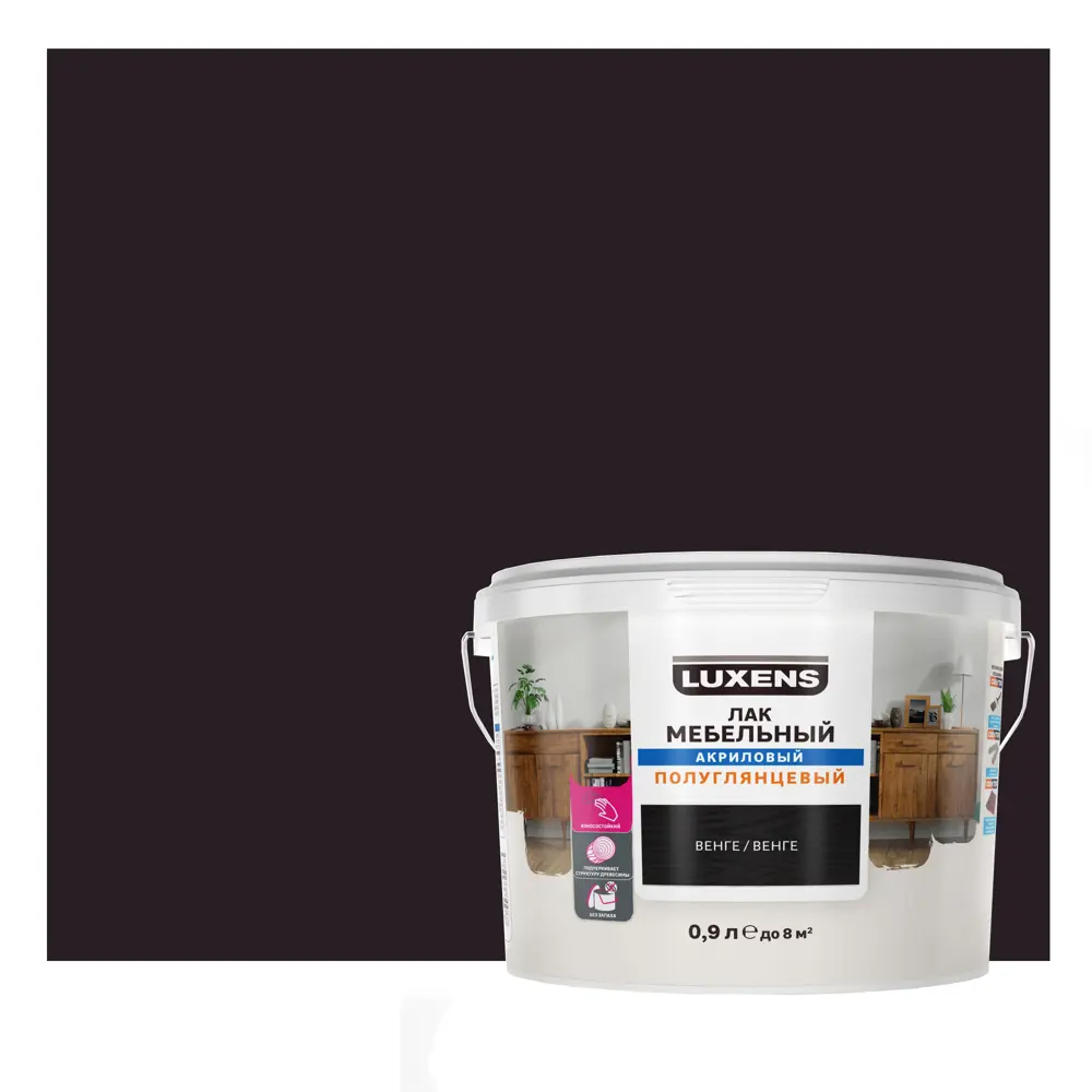 LUXENS Акриловый лак для мебели с эффектом венге, 0.9 л 82607778 STLM-0031408