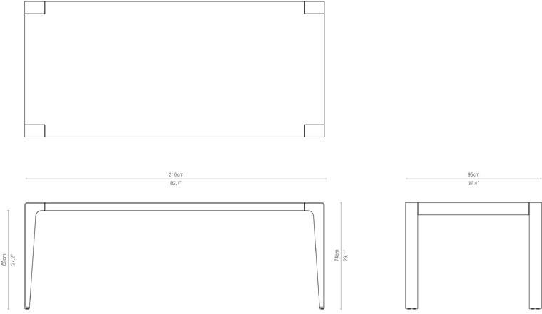 TRIBÙ Прямоугольный алюминиевый садовый стол Mirthe 07452/07454 - Вид №5