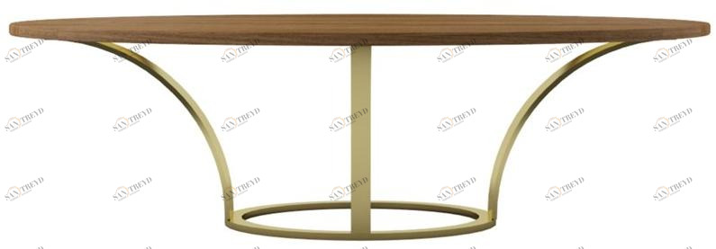 ZALABA Design Овальный обеденный стол из стали и дерева Ola sun-id-1488453