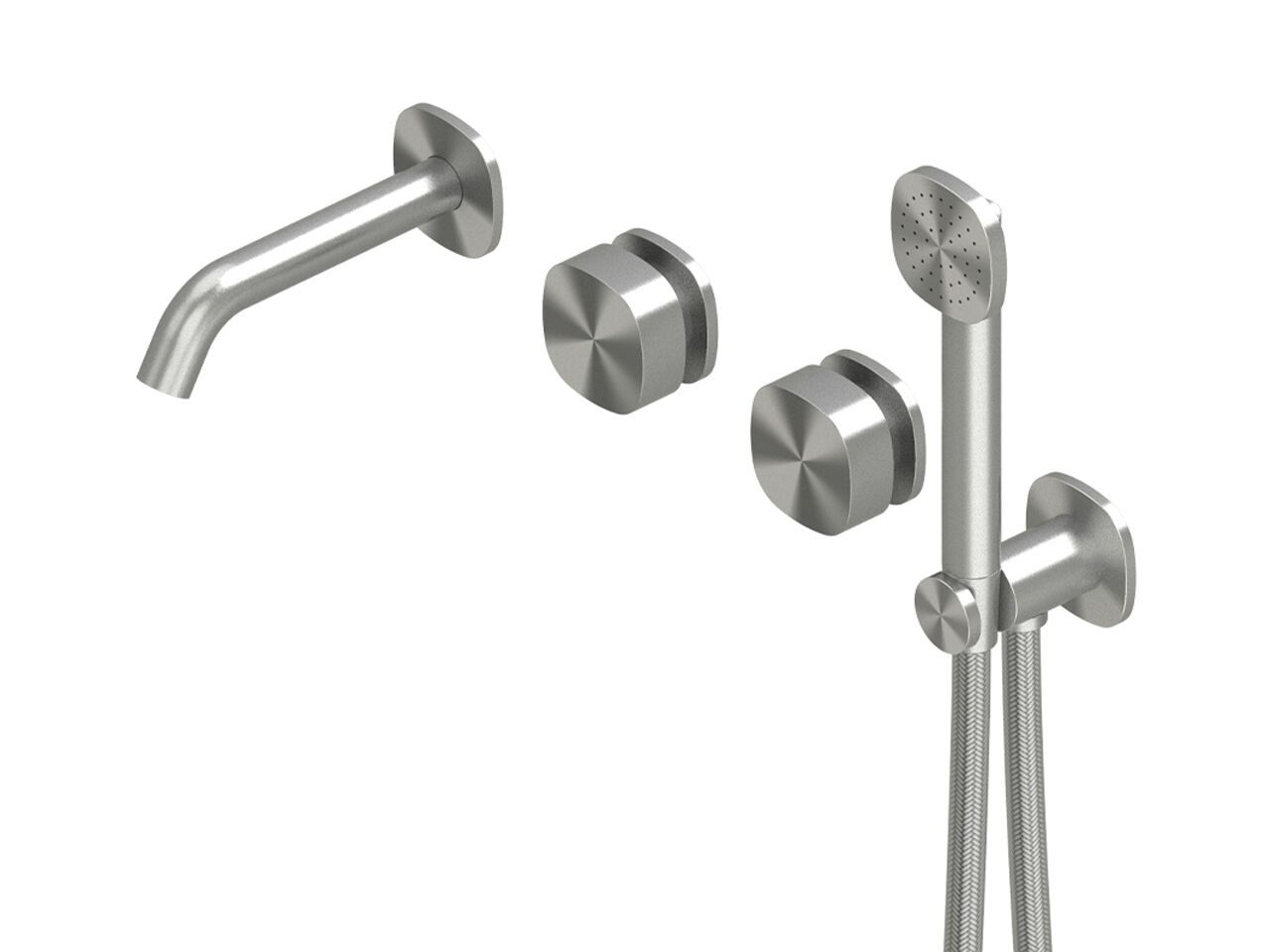 Настенный смеситель для ванны из нержавеющей стали с ручным душем Quadrodesign супер ARCH-00134371 - Вид №1
