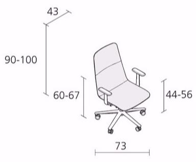 Alias Кресло вращающееся с регулируемой высотой с подлокотниками Slim sun-id-1450678 - Вид №1