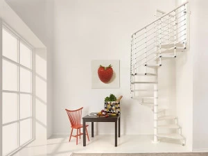 Fontanot Винтовая лестница из стали и дерева квадратного плана Pixima