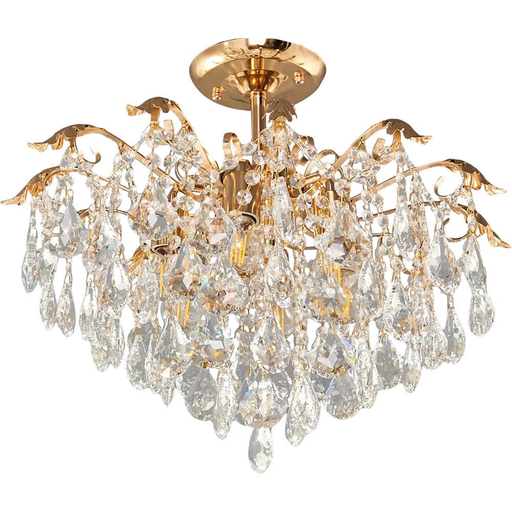 Люстра потолочная хрустальная Escada 1128/6, 6 ламп, 22 м², цвет золотистый STLM-2138704 - Вид №1
