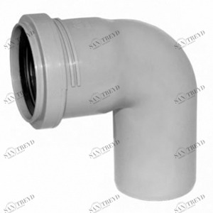 Отвод ПВХ канализационная D50мм 90 градусов Политек 6303