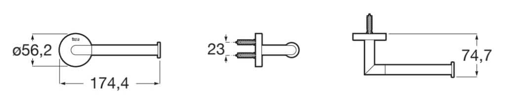 Металлический держатель рулона Roca Hotels ARCH-00053576 - Вид №1