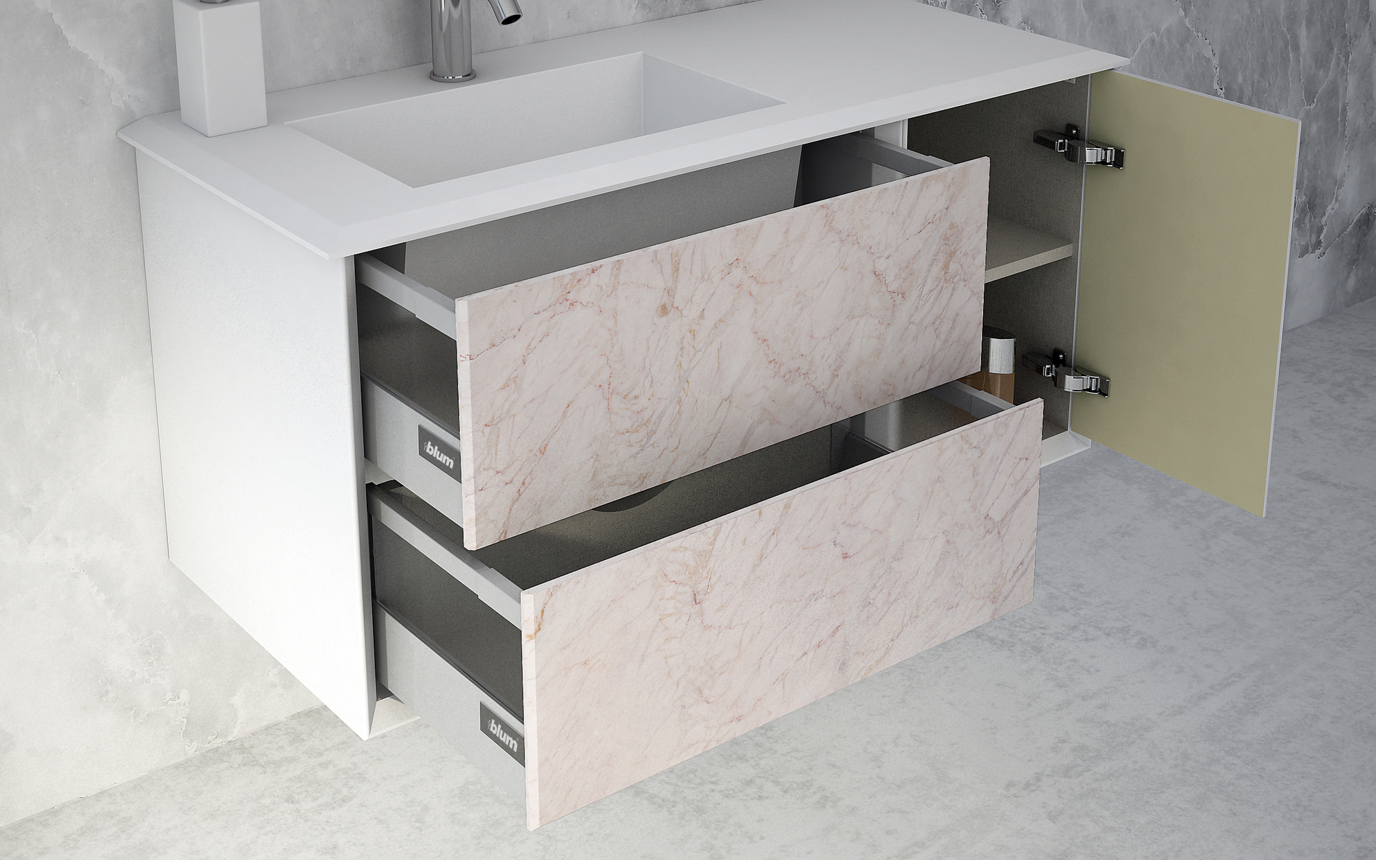 Мебель для ванной CEZARES BELLAGIO 175 Pink Stone - Вид №4