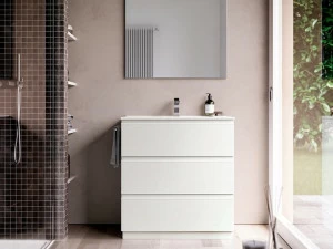 Ideagroup Отдельностоящая лакированная тумба под умывальник с ящиками System