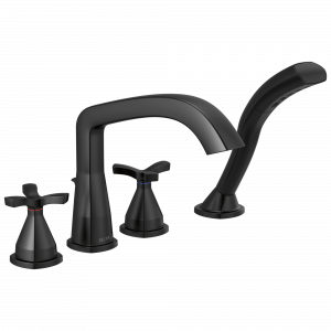 T47766-BL Римская ванна с четырьмя отверстиями Delta Faucet Stryke Матовый черный