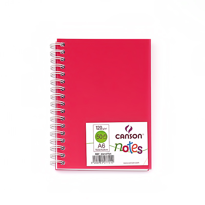 204127721 Блокнот для графики 120 г/м2 А6 10.5 х 14.8 см на спирали 50 л. розовая Canson 