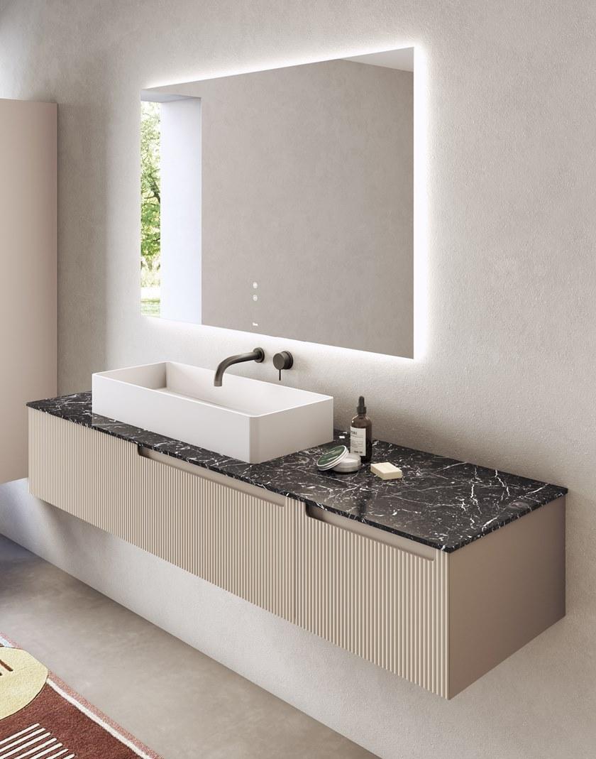 Fiora Настенная тумба под умывальник с ящиками Synergy sun-id-1368723 - Вид №11