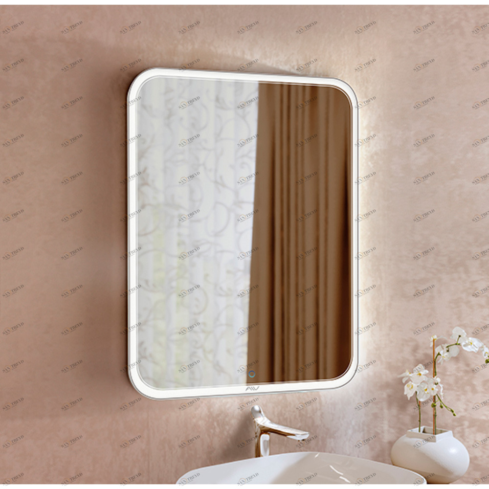 Зеркало настенное с подсветкой 100х80 см белое Anna ALAVANN ANNA 303890 Белый;зеркальный