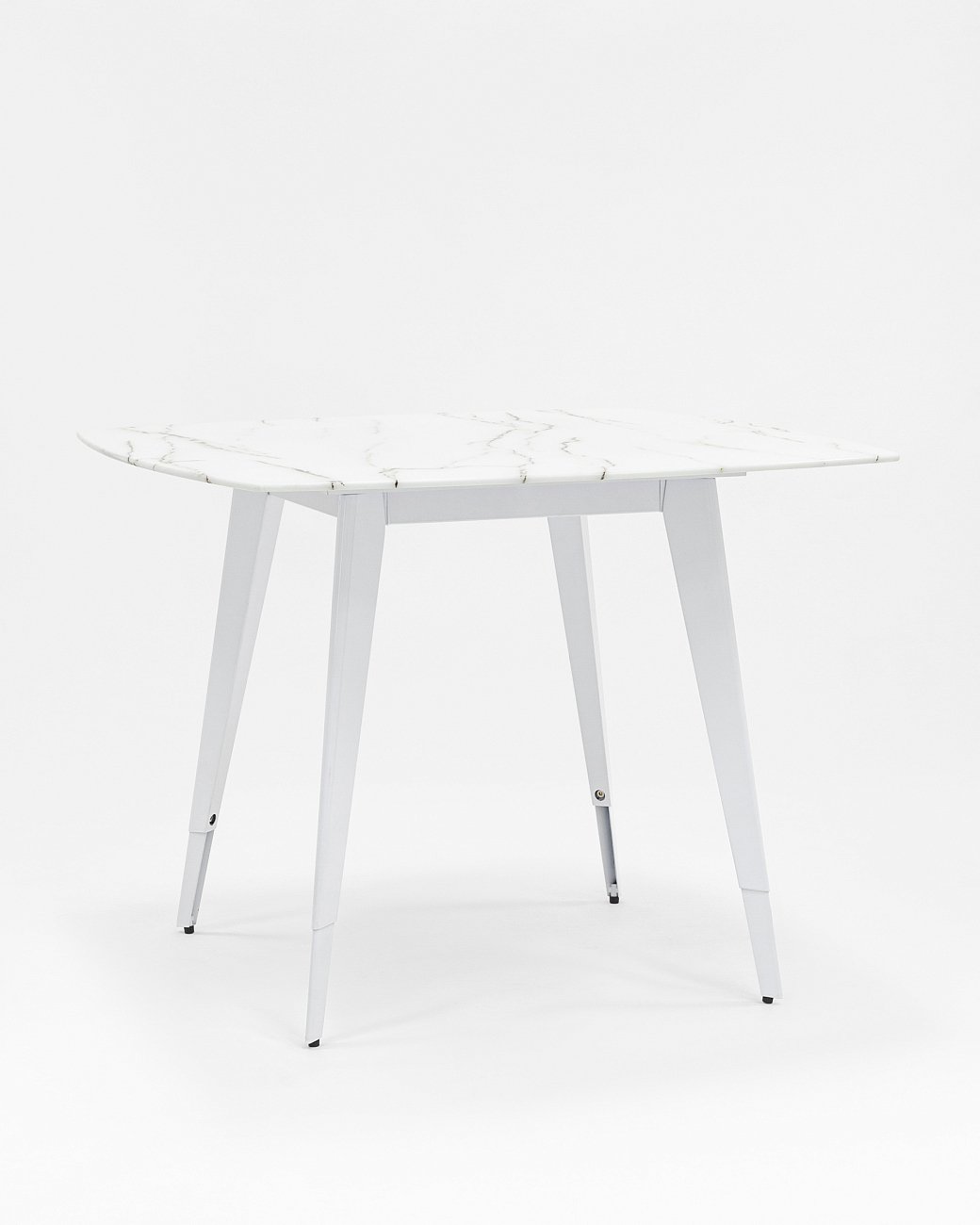 Стол обеденный квадратный со стеклянной столешницей белый с рисунком под мрамор 100х100 см "Ричмонд" STOOL GROUP  00-3958839 Белый  - Вид №1