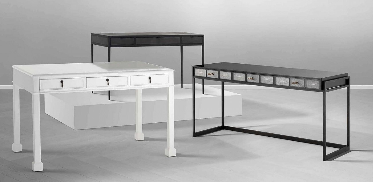 Письменный стол с ящиками с отделкой латунь Paco от Eichholtz EICHHOLTZ  246525 Серый;черный  - Вид №4
