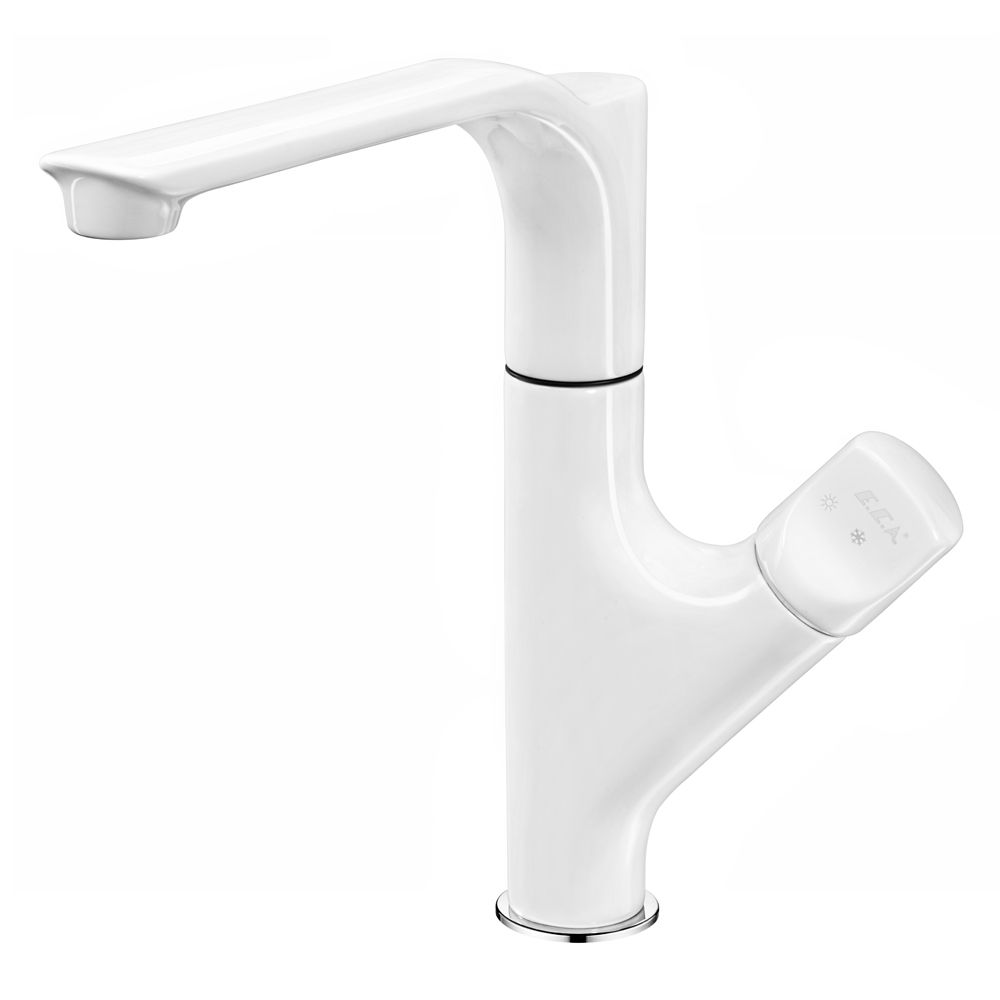 104118063st  Смеситель для мойки Myra - белый - экономия воды Eca  - Вид №1