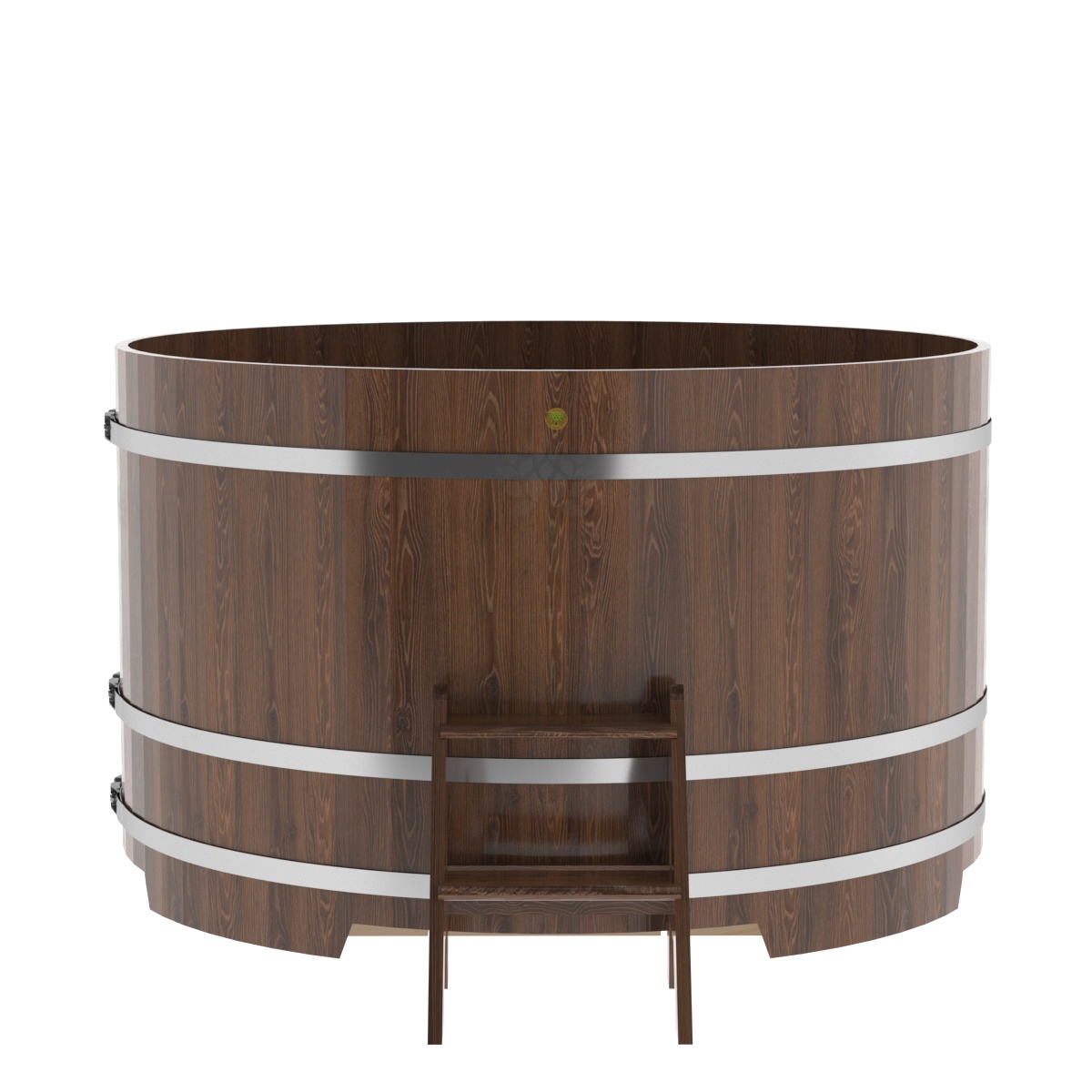 1338 Купель круглая из дуба d=1,80х1,1 морёная Alyarus  - Вид №3