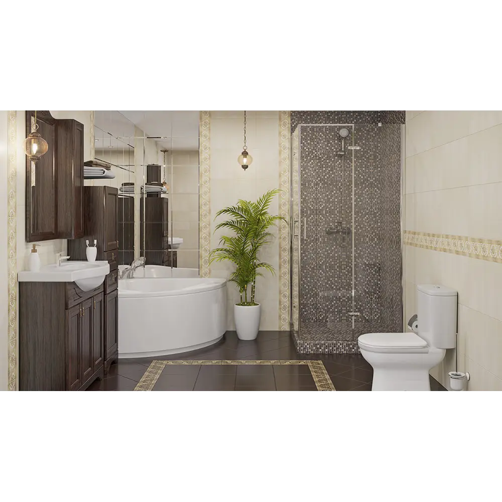 Бордюр настенный LB Ceramics Катар 13x25 см цвет белый STLM-2029039 - Вид №6