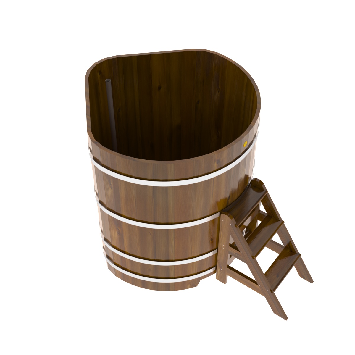 2317 Купель угловая из лиственницы Рустик 1,19х1,19х1,4 морёная Alyarus  - Вид №2