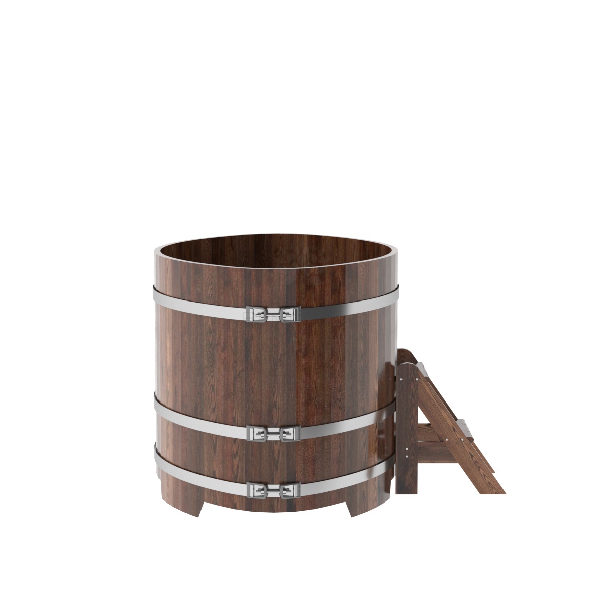 1168 Купель овальная из лиственницы 1,02х1,68х1,0 морёная премиум Alyarus  - Вид №2